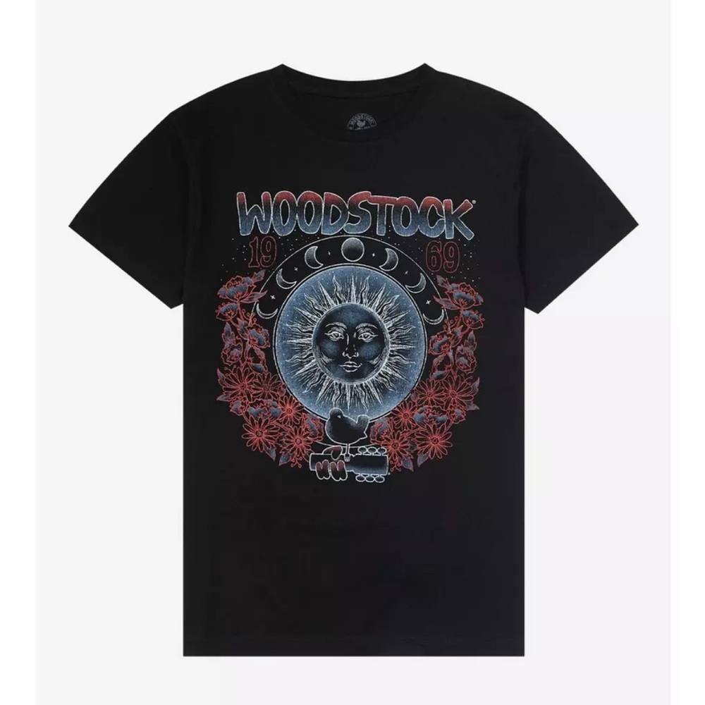 Woodstock 1969 Moon Phases Boyfriend Fit Girls T-Shirt